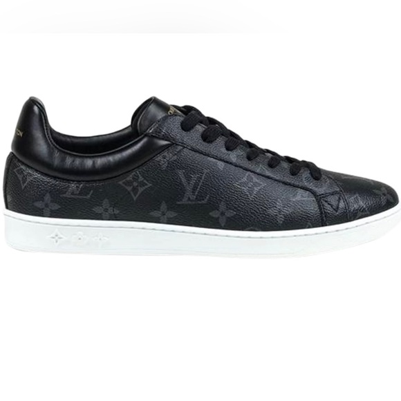 Louis Vuitton Mens Black Leather Low Luxembourg Trainers US 6 - Picture 1 of 8